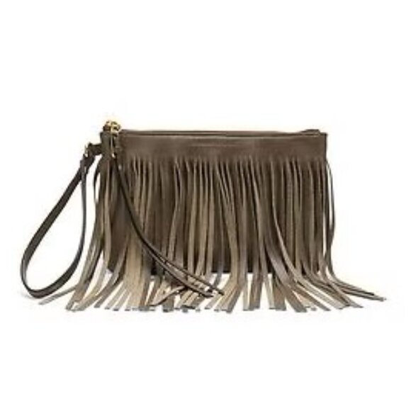 BANANA REPUBLIC Willow Fringe Leather Wristlet - Picture 1 of 7